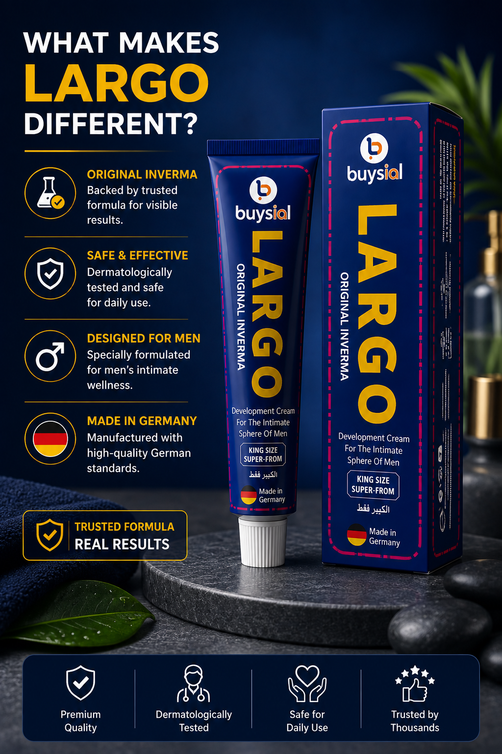 LARGO Original Inverma Development Cream for Men – King Size 40ml