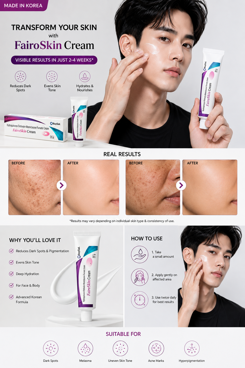 FairoSkin Anti-Pigmentation & Skin Whitening Cream - 30g